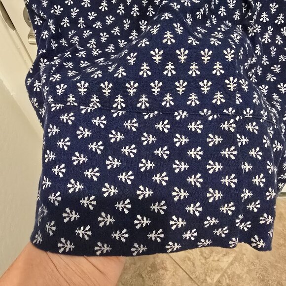 Women's Sonoma Navy Sleeveless Button-Front Dress White Floral Pattern Size S - Picture 5 of 9